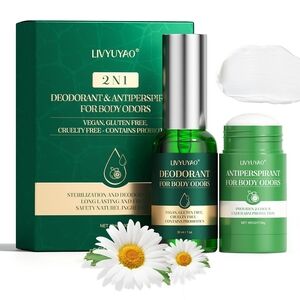 New Livyuyao Two In One Deodorant & Antiperspirant Vegan Gluten Free Probiotics